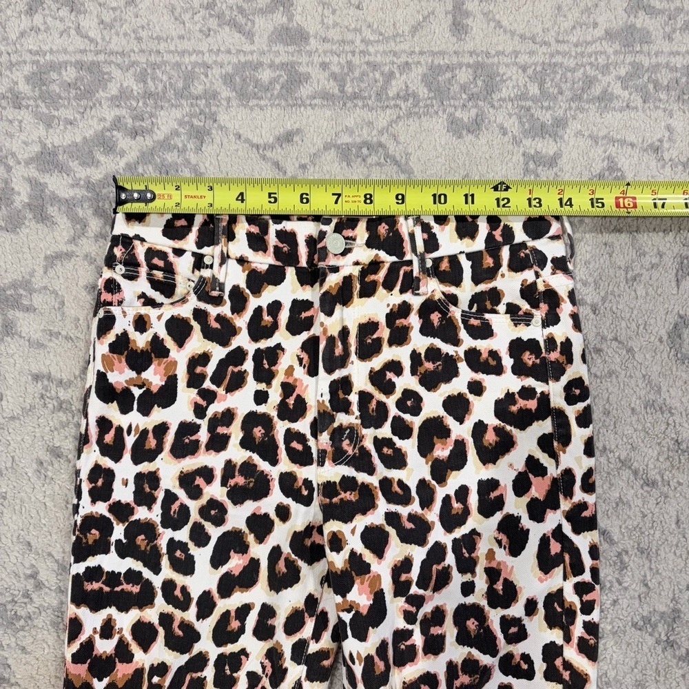 MOTHER Looker Ankle Fray Leopard Jeans High-Waisted Designer Anthro Like New 27 - Picture 10 of 13